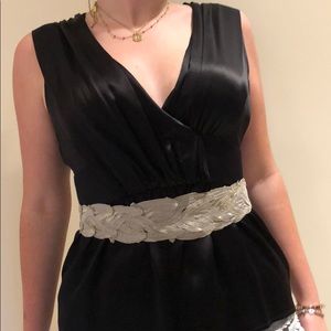 Beautiful black silk sleeveless blouse.